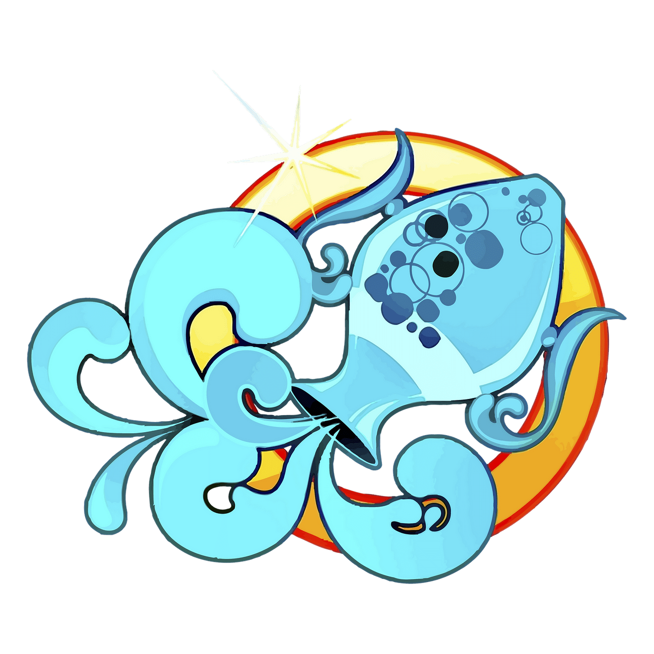 Aquarius symbol png sticker, astrology