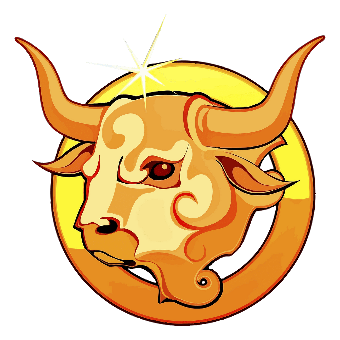 Taurus symbol png sticker, astrology