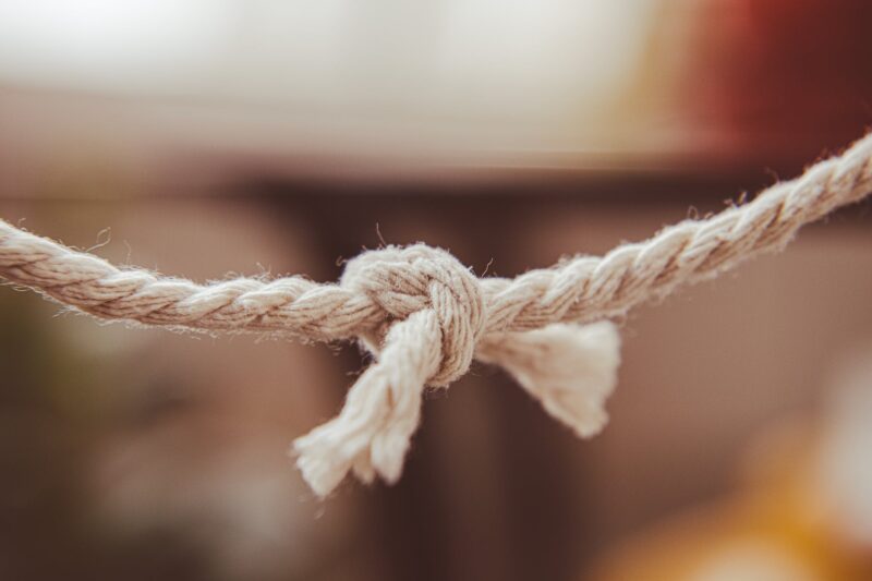 close up shot of a tied rope