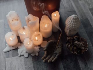 Photo by Arina Krasnikova on <a href="https://www.pexels.com/photo/lighted-candles-beside-an-incense-6998600/" rel="nofollow">Pexels.com</a>