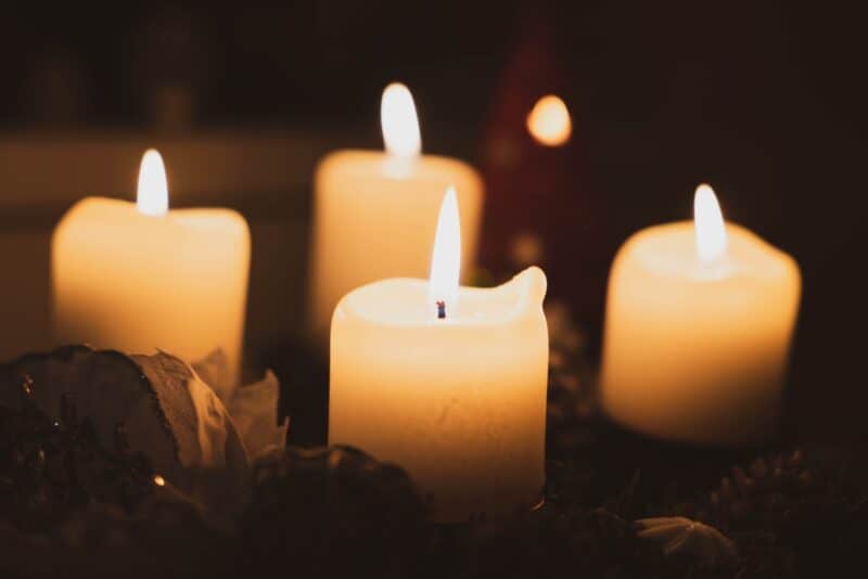 close up shot of burning candles