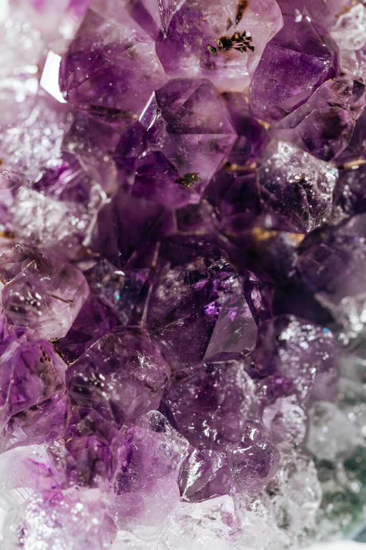 close up of purple gem